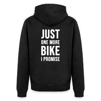 Just one more Bike I promise ! Plus qu’un vélo - Veste à capuche bio Premium Unisexe - noir - Dos - Nico (187cm)