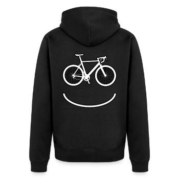 Vélo de course Smile - Veste à capuche bio Premium Unisexe - noir - Dos - Nico (187cm)