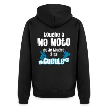 Touche pas ma moto - Veste à capuche bio Premium Unisexe - noir - Dos - Nico (187cm)