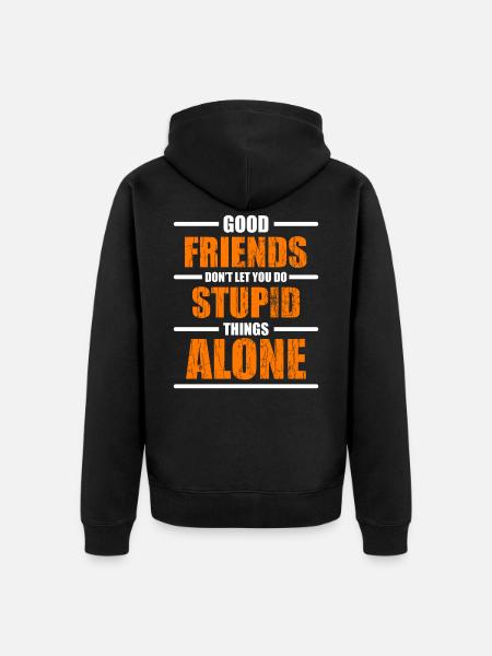 Friends Love Best Friend - Unisex Premium Organic Zip Hoodie - black
