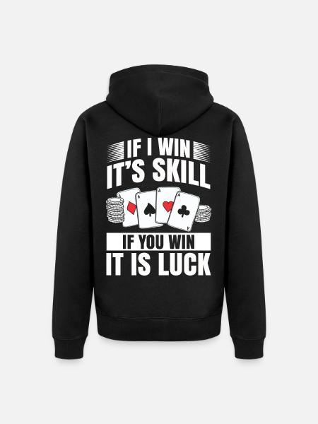 poker - Unisex Premium Organic Zip Hoodie - black
