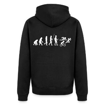 Triathlon Gift Wetsuit Athlete Sprint Endurance - Unisex Premium Organic Zip Hoodie - black - Back - Nico (187cm)