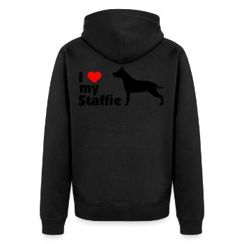 I Love My Staffie - Veste à capuche bio Premium Unisexe - noir - Dos - Nico (187cm)