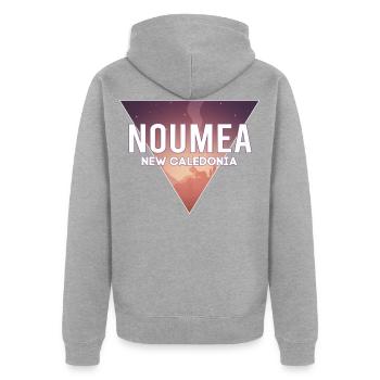 Neukaledonien Hauptstadt Landschaft - Unisex Premium Bio Zip Hoodie - Grau meliert - Hinten - Nico (187cm)
