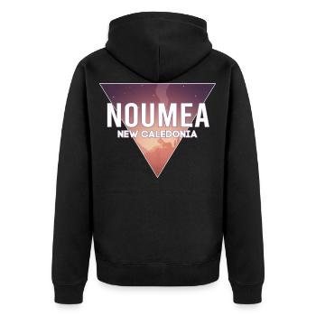 Neukaledonien Hauptstadt Landschaft - Unisex Premium Bio Zip Hoodie - Schwarz - Hinten - Nico (187cm)
