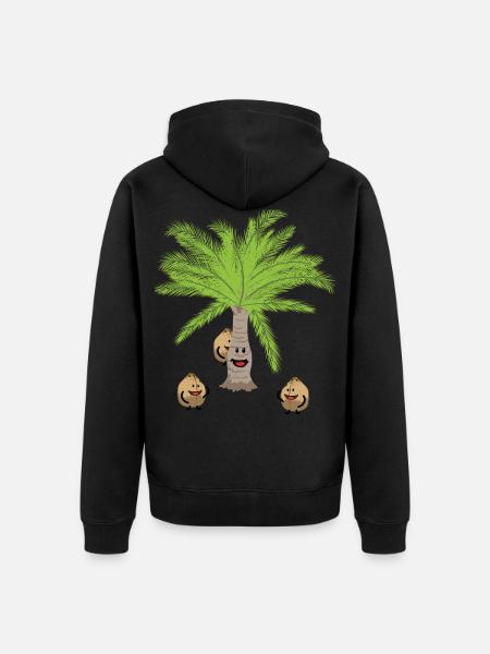 Cocotiers Noix Noix Botanique - Veste à capuche bio Premium Unisexe - noir