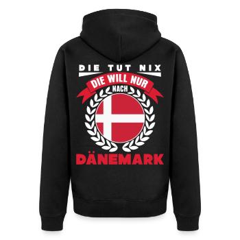 Danemark Vacances - Denmark Rengain - Veste à capuche bio Premium Unisexe - noir - Dos - Nico (187cm)