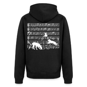 Professeur de musique Note musicien chien - Veste à capuche bio Premium Unisexe - noir - Dos - Nico (187cm)
