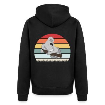 koala - Unisex Premium Organic Zip Hoodie - black - Back - Nico (187cm)