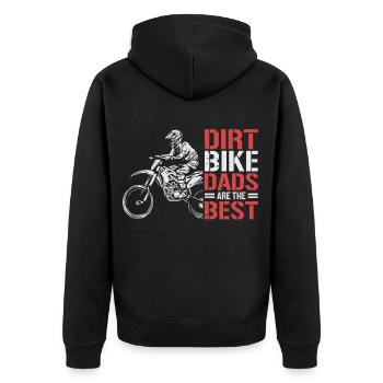 Vatertag - Unisex Premium Bio Zip Hoodie - Schwarz - Hinten - Nico (187cm)