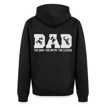 Vatertag - Unisex Premium Bio Zip Hoodie - Schwarz - Hinten - Nico (187cm)