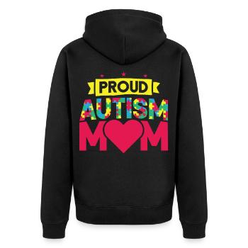 Autismus Bewusstsein - Unisex Premium Bio Zip Hoodie - Schwarz - Hinten - Nico (187cm)