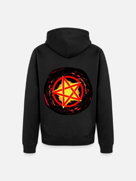 paholainen pentagrammi kuolema rituaali okkultismi - Premium unisex luomu-huppari vetoketjulla - musta