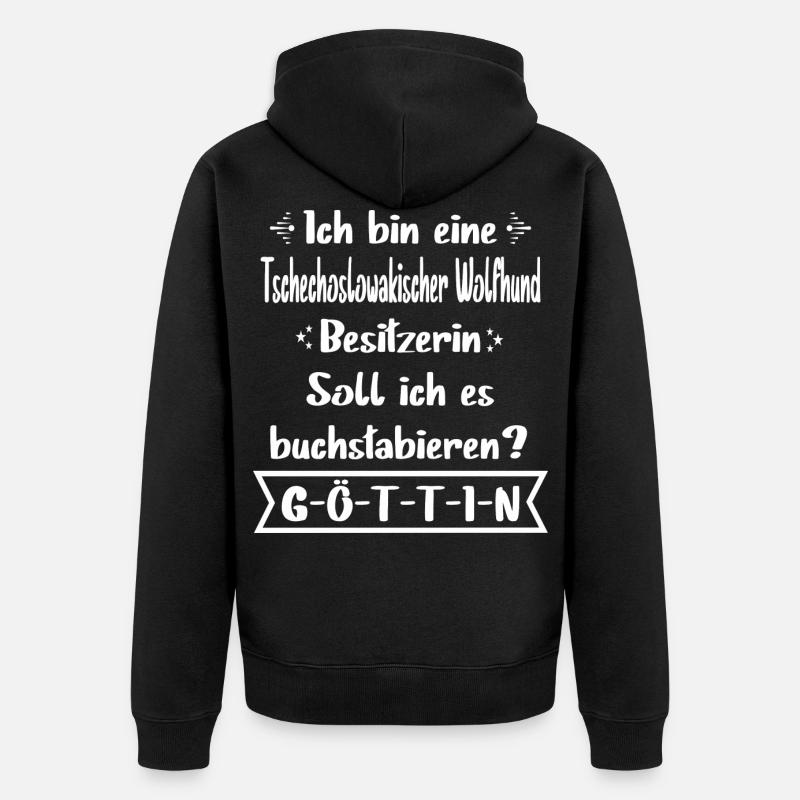 Tschechoslowakischer Wolfhund - Unisex Premium Bio Zip Hoodie - Schwarz