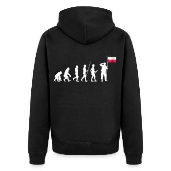 Poland - Unisex Premium Organic Zip Hoodie - black - Back - Nico (187cm)