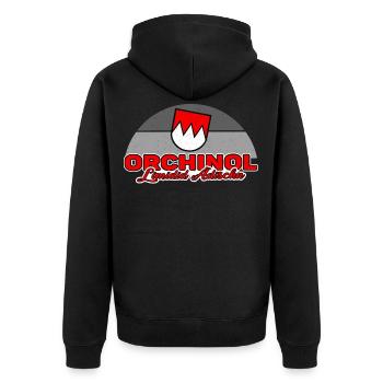Franken Fränkisch Orchinol Limidid Ädischn Spruch - Unisex Premium Bio Zip Hoodie - Schwarz - Hinten - Nico (187cm)