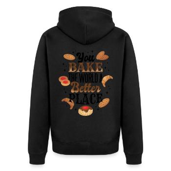 Cuisson Bake Better Place Cadeau - Veste à capuche bio Premium Unisexe - noir - Dos - Nico (187cm)