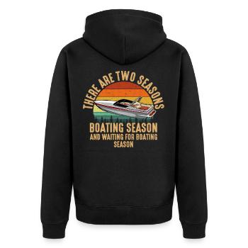 Two Seasons Of Boating, motor boating - Veste à capuche bio Premium Unisexe - noir - Dos - Nico (187cm)