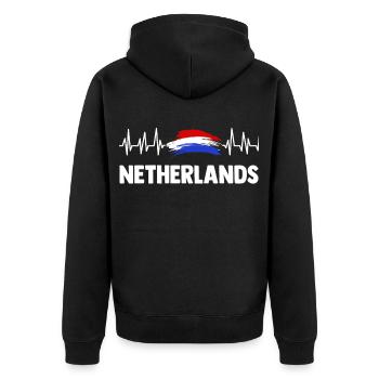 Pays-Bas Hollande Amsterdam Cadeau Rotterdam - Veste à capuche bio Premium Unisexe - noir - Dos - Nico (187cm)
