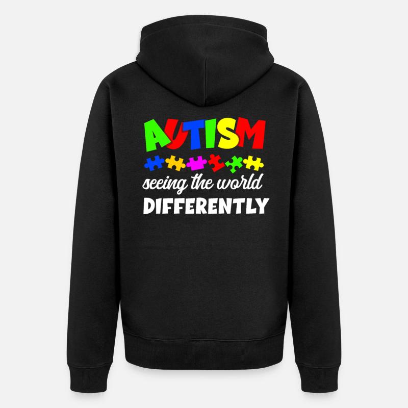 Autisme Conscience - Veste à capuche bio Premium Unisexe - noir