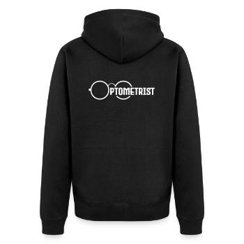 Optiker Optik Optometrie Optometrist Augenoptiker - Unisex Premium Bio Zip Hoodie - Schwarz - Hinten - Nico (187cm)