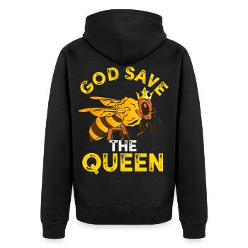 Bee Beekeeper Bumblebee Zeidler Honey Gift Honeycomb - Unisex Premium Organic Zip Hoodie - black - Back - Nico (187cm)