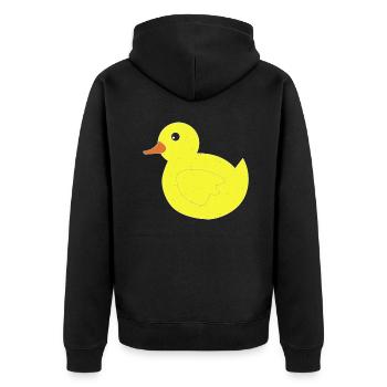 Badeente Enten Qietscheente Badewanne Geschenk - Unisex Premium Bio Zip Hoodie - Schwarz - Hinten - Nico (187cm)