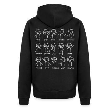 Mathematics Algebra Features Dance Cat Gift - Unisex Premium Organic Zip Hoodie - black - Back - Nico (187cm)