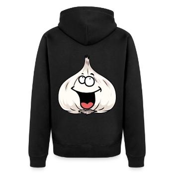 Gemüse Knoblauch Knobi Zwiebel Koch Küche gesund - Unisex Premium Bio Zip Hoodie - Schwarz - Hinten - Nico (187cm)