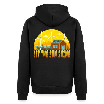 Lass Die Sonne Scheinen Solar Erneuerbare Energie - Unisex Premium Bio Zip Hoodie - Schwarz - Hinten - Nico (187cm)
