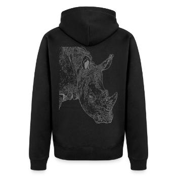 rhinocéros Afrique animal motif animal motif visage animal - Veste à capuche bio Premium Unisexe - noir - Dos - Nico (187cm)