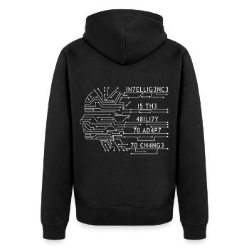 Intelligence Ability Change - Unisex Premium Organic Zip Hoodie - black - Back - Nico (187cm)