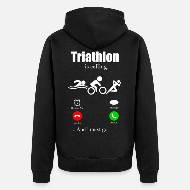 Triathlon - Unisex Premium Bio Zip Hoodie - Schwarz