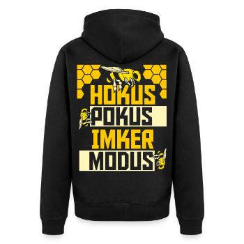 Imker Bienenzüchter Spruch Bienenliebhaber Imkerei - Unisex Premium Bio Zip Hoodie - Schwarz - Hinten - Nico (187cm)