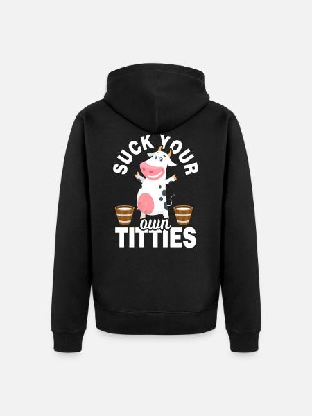Kuh Bauer Milchkuh Melken - Unisex Premium Bio Zip Hoodie - Schwarz