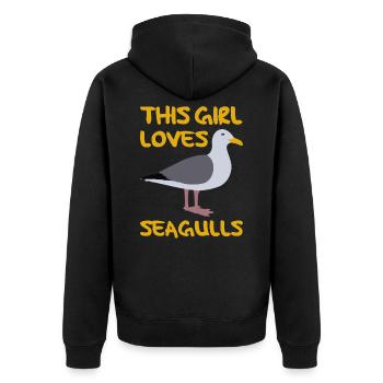 j'aime les mouettes mouette j'aime les mouettes fille fille - Veste à capuche bio Premium Unisexe - noir - Dos - Nico (187cm)