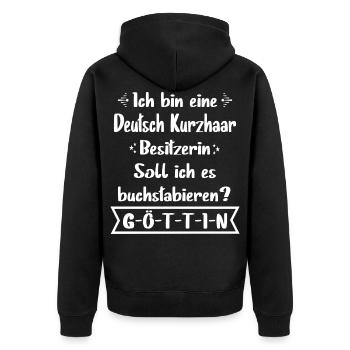 Deutsch Kurzhaar - Deutsch Kurzhaar - Unisex Premium Bio Zip Hoodie - Schwarz - Hinten - Nico (187cm)
