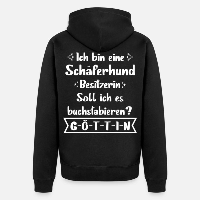 Schäferhund - Deutscher Schäferhund - Unisex Premium Bio Zip Hoodie - Schwarz