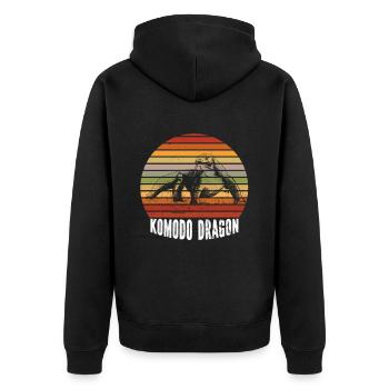 Komodo Dragon - Unisex Premium Organic Zip Hoodie - black - Back - Nico (187cm)