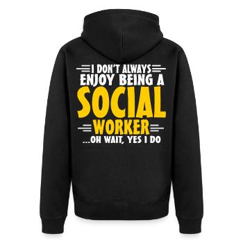 Assistante sociale Science politique - Veste à capuche bio Premium Unisexe - noir - Dos - Nico (187cm)