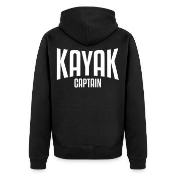 KAYAK CAPTAIN - Unisex Premium Bio Zip Hoodie - Schwarz - Hinten - Nico (187cm)