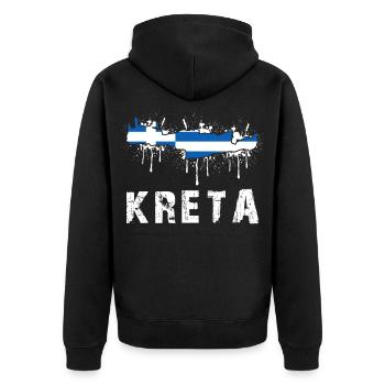 Kreta Umriss Insel Griechenland - Unisex Premium Bio Zip Hoodie - Schwarz - Hinten - Nico (187cm)