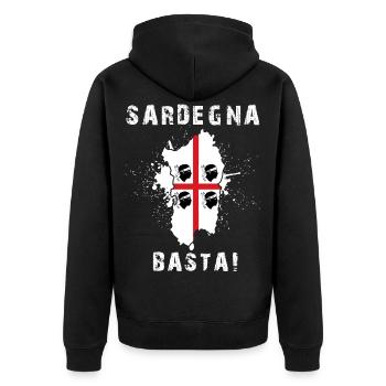 Sardinien Sardegna Urlaub Spruch - Unisex Premium Bio Zip Hoodie - Schwarz - Hinten - Nico (187cm)