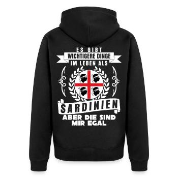 Sardinien Italien Urlaub Sardegna - Unisex Premium Bio Zip Hoodie - Schwarz - Hinten - Nico (187cm)
