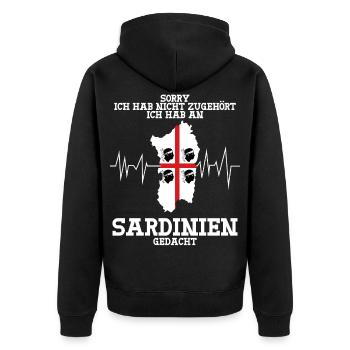 Sardinien Italien Urlaub Insel - Unisex Premium Bio Zip Hoodie - Schwarz - Hinten - Nico (187cm)