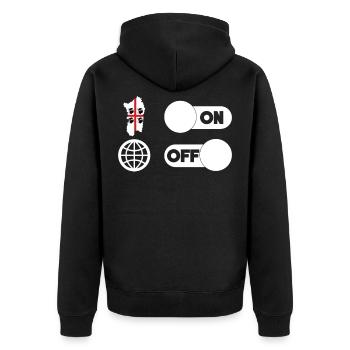 Sardinia - Sardegna ON and World OFF - Unisex Premium Organic Zip Hoodie - black - Back - Nico (187cm)