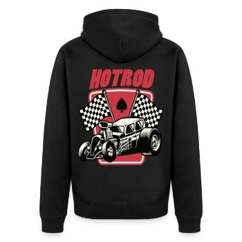 Hot rod - Unisex Premium Organic Zip Hoodie - black - Back - Nico (187cm)