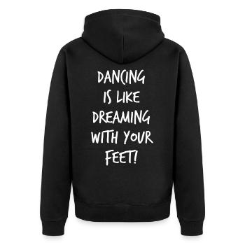 Ballet - Dancing is like dreaming with your feet - Veste à capuche bio Premium Unisexe - noir - Dos - Nico (187cm)