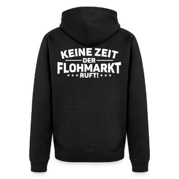 Flohmarkt Trödelmarkt Basar Trödler Geschenk - Unisex Premium Bio Zip Hoodie - Schwarz - Hinten - Nico (187cm)