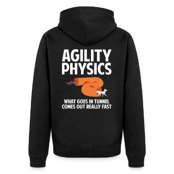 Dog agility physics, agility dog - Veste à capuche bio Premium Unisexe - noir - Dos - Nico (187cm)